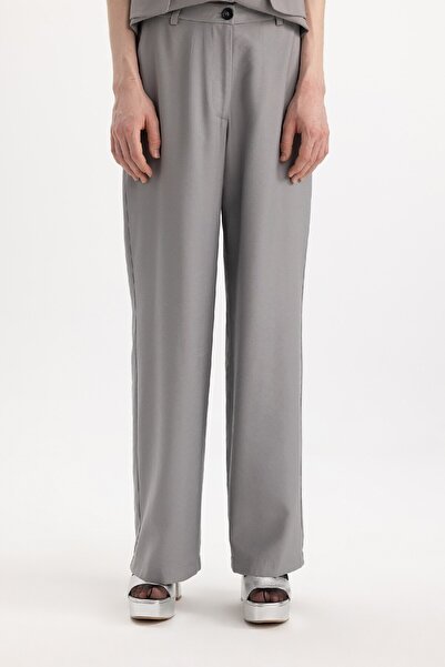 DeFacto High Waist Straight Fit Long Leg Trousers C4431ax24sm