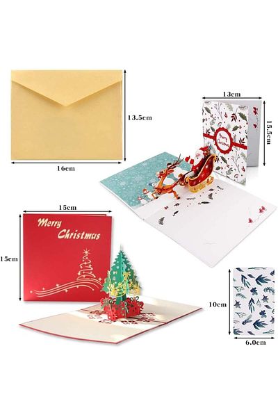 Phiezc Set of 2 Phiezc Christmas cards, paper, multicolor