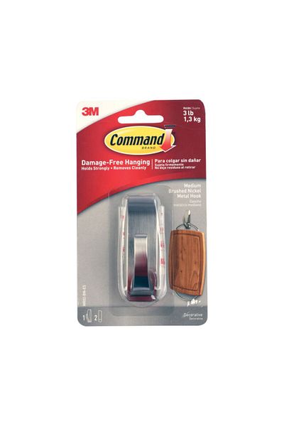 COMMAND Multi-Purpose Durable Adhesive Hook with 2 Strips Medium