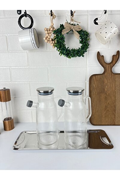 Mirilliahome وعاء زيت البورسليكات - مع غطاء معدني زجاجي مكون من قطعتين - وعاء...