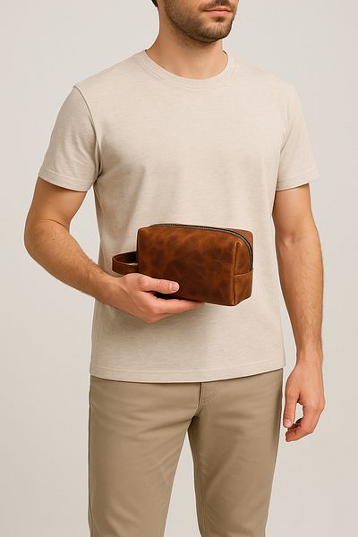 natderi Genuine Leather Handbag Tan