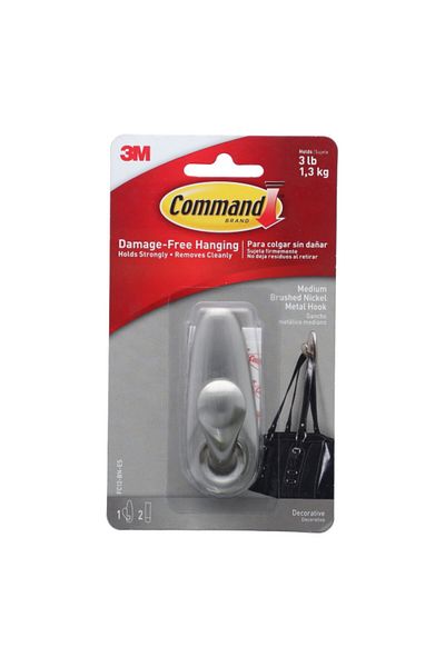 COMMAND Multi-Purpose Durable Adhesive Hook with 2 Strips Medium