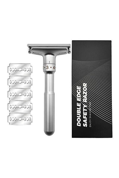 Cloody Metal Ayarlanabilir Manuel Geleneksel Tıraş Aleti Makinası 5 Jilet 6 K...