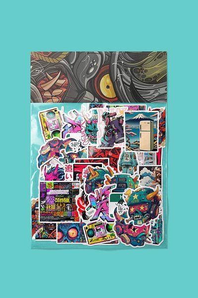dadi ramba Japanese Graffiti Sticker Pack - Bullet Journal - Agenda - Planner - Notebook - Laptop Sticker Decal