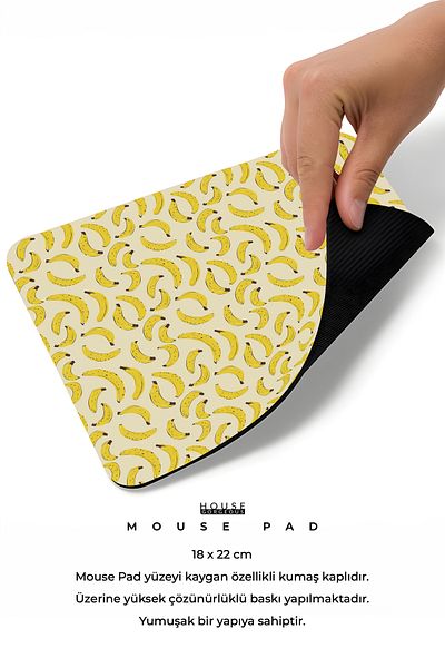 House Gorgeous لوحة ماوس مطبوعة ملونة بتصميم الموز والموز