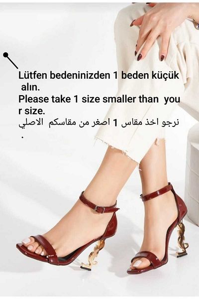 SCARPE ROSSO Patent Leather Women's Gold Heeled Shoes