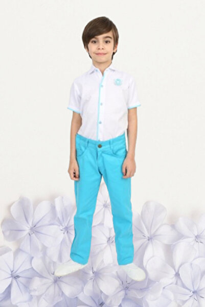 Nacar Erkek Çocuk 23 Nisan Gösteri Kıyafeti Pantolon Kısa Kol Gömlek Papyon T...