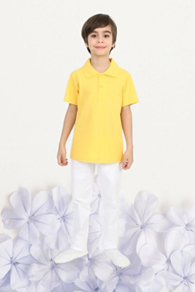 Nacar Erkek Çocuk 23 Nisan Gösteri Kostüm Pantolon Kısa Kol Polo Yaka Sarı Ts...
