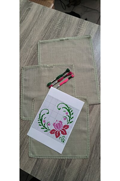 MODATU Yatak odası kiti/ güpürlü taş rengi kare kesim