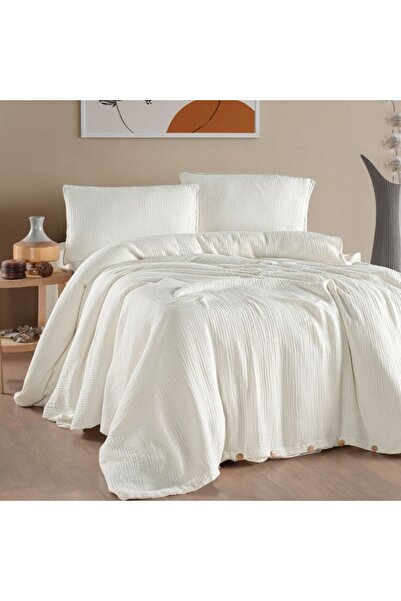 LOOM and FLOW Lenjerie de pat premium de lux din muselină, Henna Crem