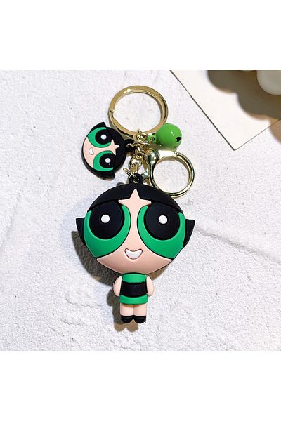 Hot Toys 3 سلسلة مفاتيح إبداعية من Powerpuff Girls للنساء والرجال من المعجبين بدمية سيليكون لطيفة من الكرتون Keyri.