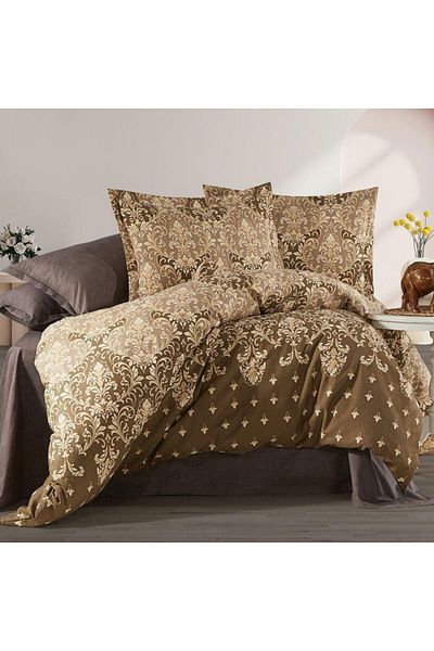 Pucioasa Brown double bed linen with arabesques, RNFN 208