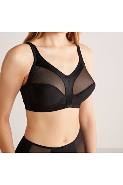 Kom Γυναικείο Μαύρο Σουτιέν με σταθερό λουράκι χωρίς υποστήριξη