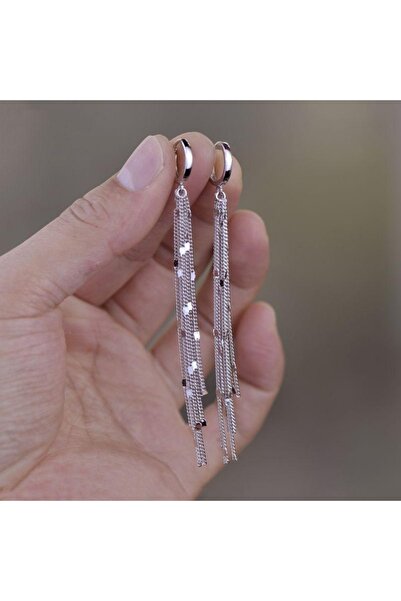 Choice ER23Y0927-2 أقراط دائرية لامعة طويلة مزينة بشراشيب للنساء بتصميم هندسي...