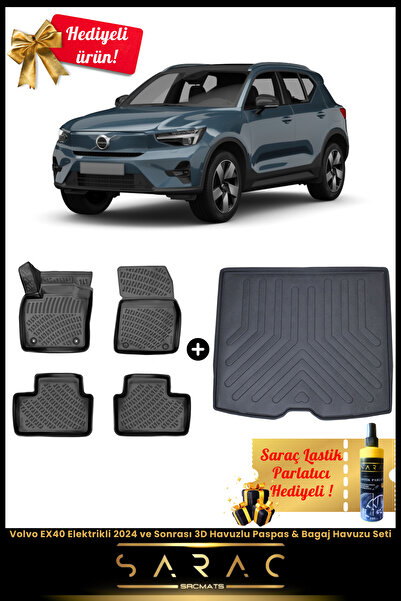 SRCMATS Volvo EX40 Elektrikli 2024 ve Sonrası Araca Özel 3D Havuzlu Paspas & ...