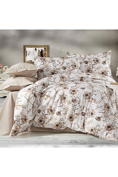 Pucioasa Double bed linen with brown flowers, RNFN245