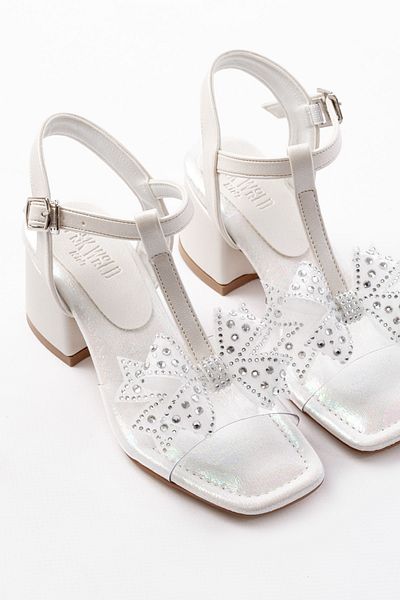 p papuccum ortopedi çocuk ayakkabıları Girl's Pearl Bow Heeled Evening Dress Shoes