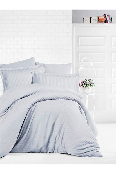 Pucioasa Double bed linen, thick damask, grey
