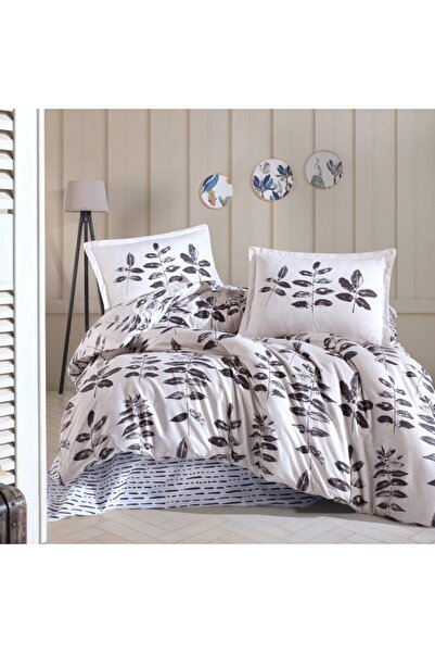 Pucioasa Двойно спално бельо от 100% памук, ранфорс, шарка на листа, Хафса