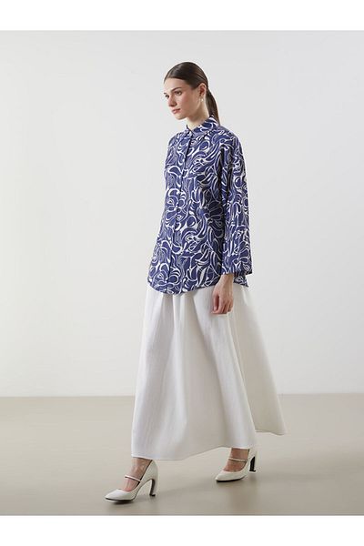 LC Waikiki New Season Elastic Waist Linen Blend Women's Skirt - S5Me87Z8