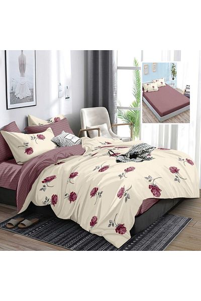 Pucioasa Finet bed linen with elastic, 6 pieces, roses HF6P322