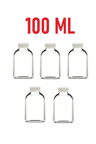 junibeliw 5pcs 100ml shot ginger bottle glass bottle with white cap cologne fragrance ornament small glass bottle 5x100ml