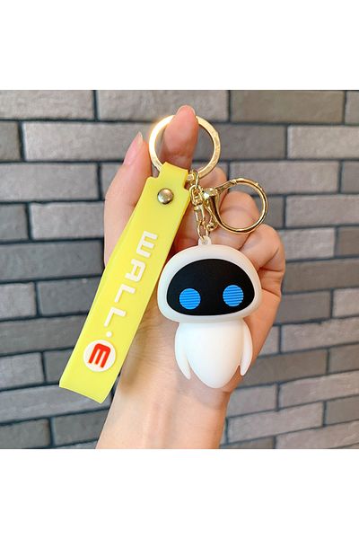Choice 1 سلسلة مفاتيح من شخصيات الرسوم المتحركة من Disney Wall.E EVE، دمية كاواي من السيليكون، حقيبة، سلسلة مفاتيح، Ch.
