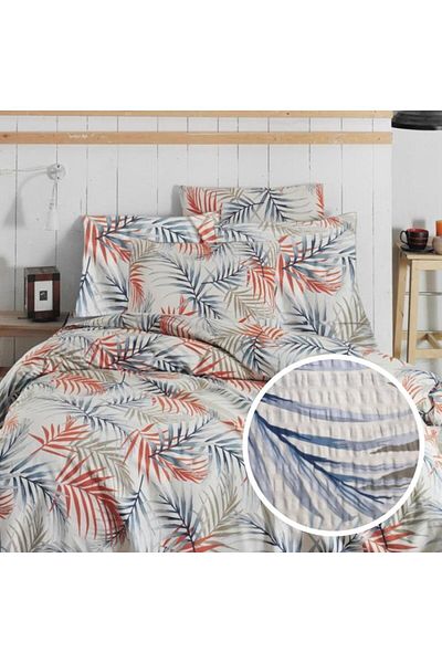 Pucioasa Double crepe bed linen, 100% cotton, palm leaves