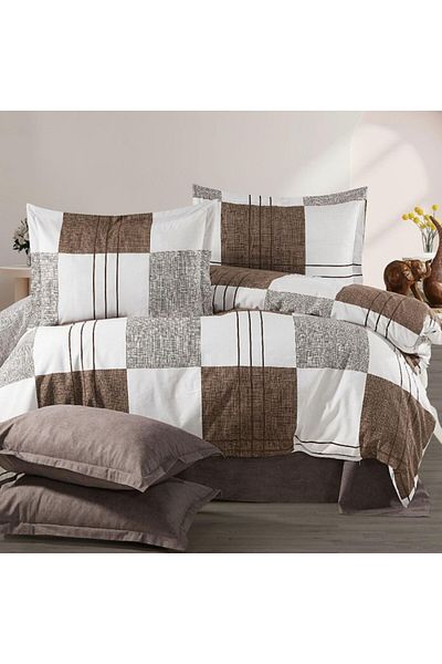 Pucioasa Double bed linen with square pattern, RNFN249