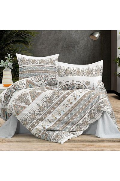 Pucioasa Oriental style double bed linen with elephants, RNFN220
