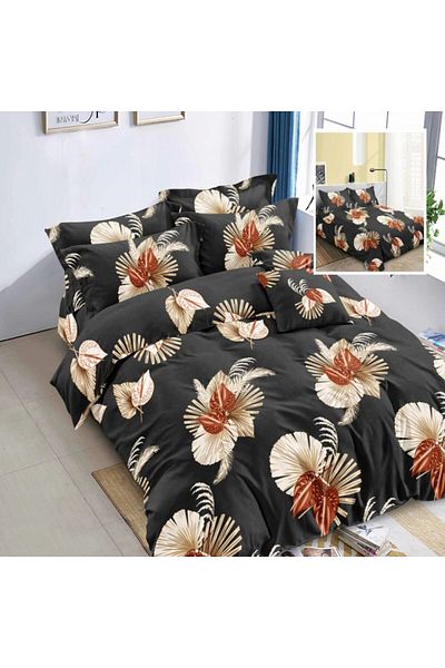 Pucioasa 6-piece fine double bed linen, Frunze Beige (M256)