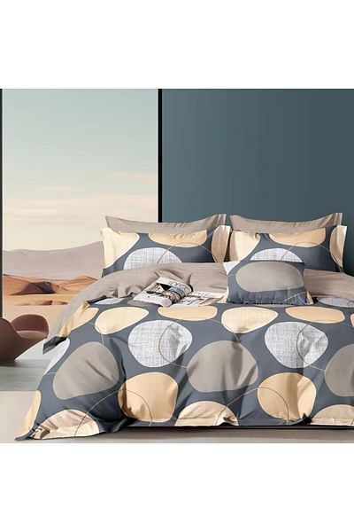 Pucioasa Double percale bed linen 6 pieces 100% cotton, modern design