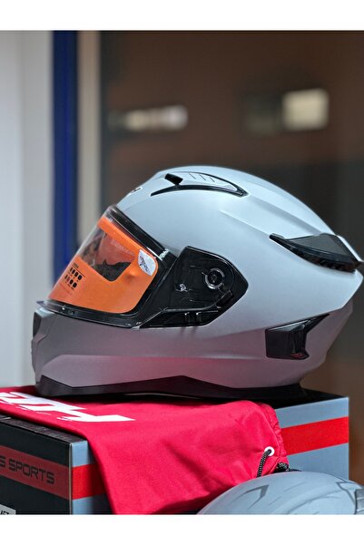 JK20 MH HELMETS RAPİD Fullface Kapalı Motosiklet Kaskı Mat Nardo Gri / Üst Segment / Güneş Gözlüklü