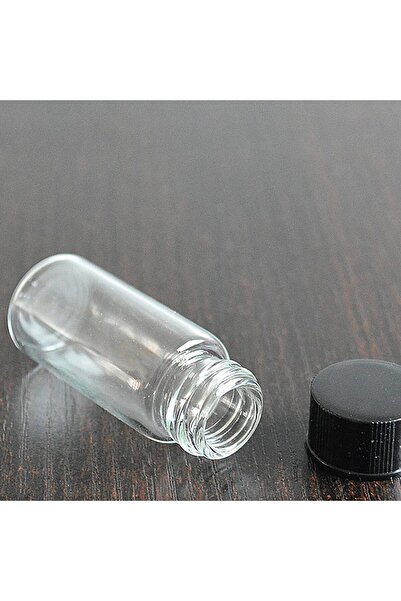 junibeliw 8Pcs 10ml Transparent Mini Glass Bottle Multipurpose Plastic Cap Sh...