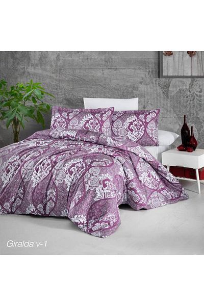 Pucioasa Luxury satin double bed linen, Giralda Purple