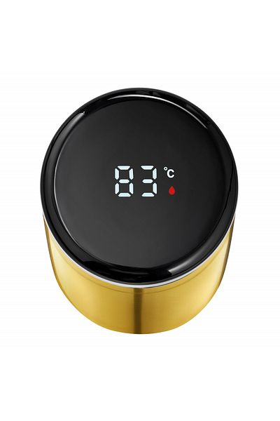 Ambition Stainless steel thermos 420ml, with LCD temperature indicator, gold, Indi