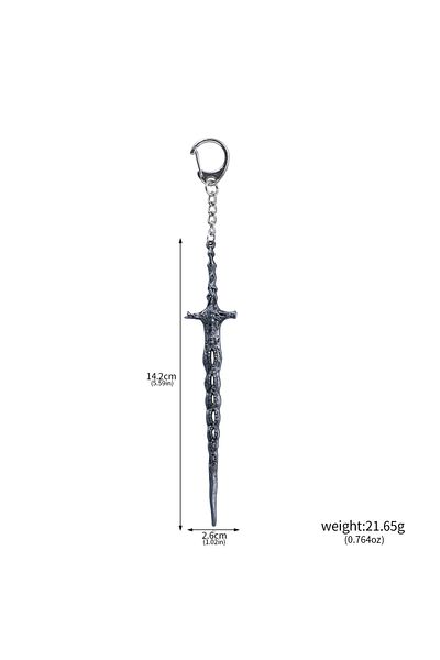 Choice K00868-03 حلقة 14 سم من Dark Moon Greatsor Eldens سلسلة مفاتيح قلادة سيف الليل واللهب