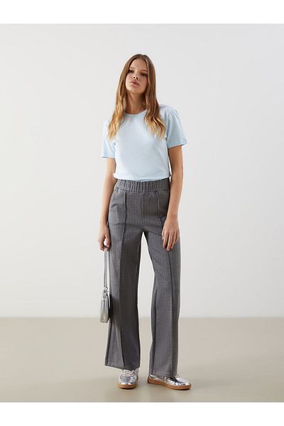 LC Waikiki Pantaloni de damă cu dungi cu talie elastică