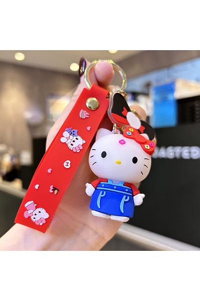 Choice 2 Kawaii Anime Sanrio Hello Kitty Keychain Pendant Holder Key Chain Car Keyring Mobile Phone Bag Ha.