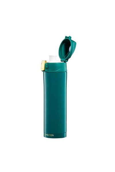 Ambition Thermos mug 420ml with safety button, green, Royal