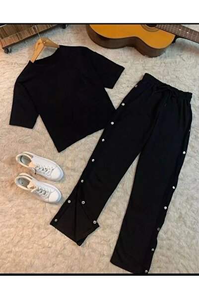 shop 2 li kombin kız çocuk çıt detaylı spor esofman takim