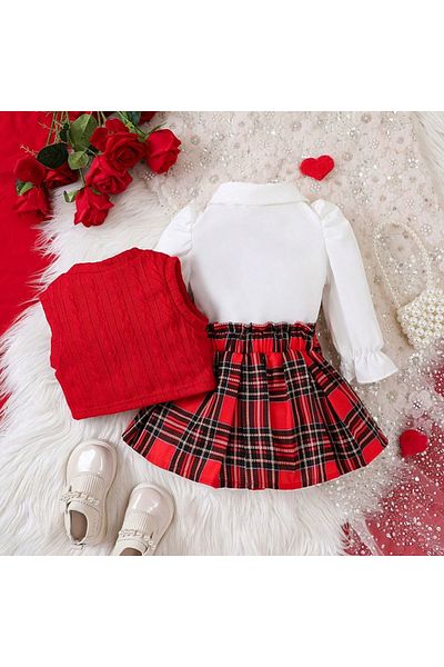 nannie Red Outfit for Girls Miruna 3 Pieces - 4-5 Years