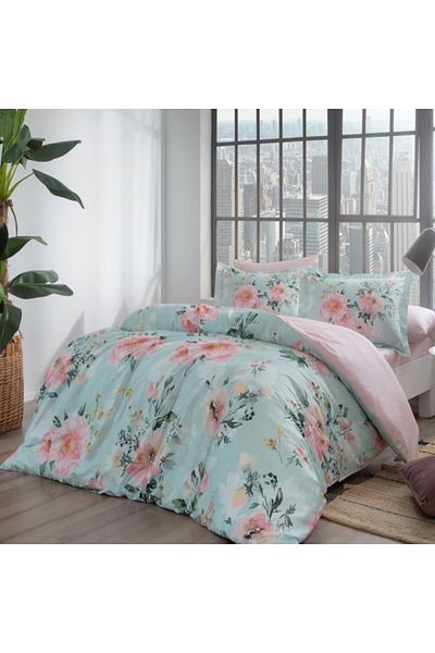 Taç 100% cotton digital satin bed linen, with 2 duvet covers, Huron