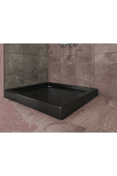 ERİKMANN 85x120 Duş Teknesi Siyah Akrelik Troblen Hediye