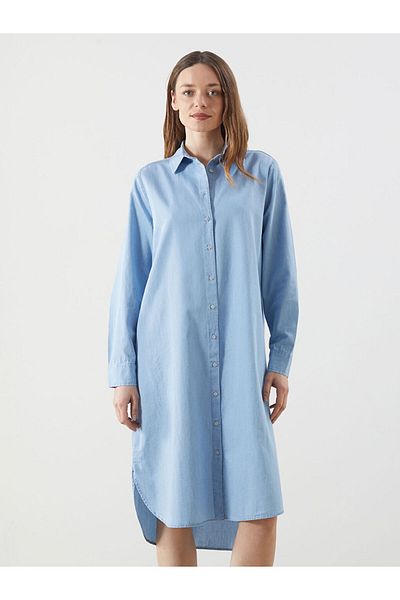 LC Waikiki New Season Shirt Collar Women's Jean Tunic - S5J654Z8