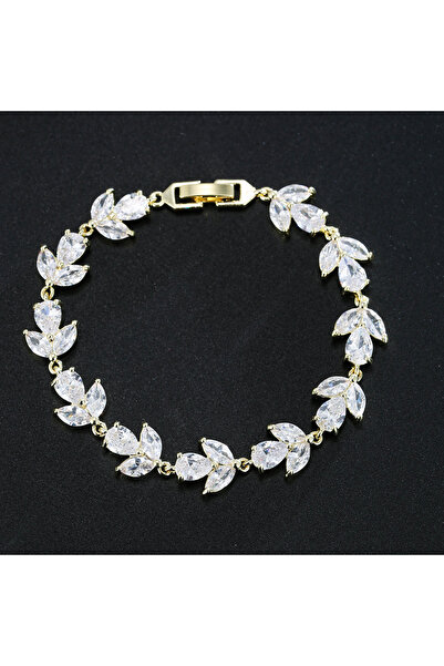 Choice أساور ذهبية اللون 2178 من زاكول فاشون على شكل أوراق بيضاء للنساء والرج...