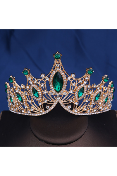 Choice HG057JL تاج زفاف باروكي عتيق للأميرة الملكة غطاء رأس كريستالي للنساء ت...