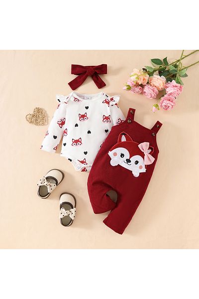 nannie Red Outfit for Girls Jumpsuit and Bodysuit Minodora - 0-3 months