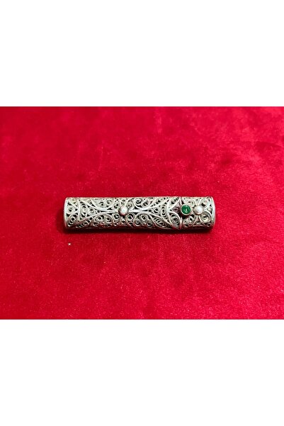 tayfuntufan Gümüş Antika İşlemeli Ve Taşlı Rujluk İçi Boş 5.5 Cm Uzunluğunda ...