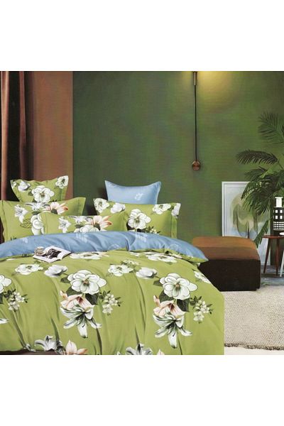 Pucioasa 6-piece fine double bed linen, White Flowers (M277)